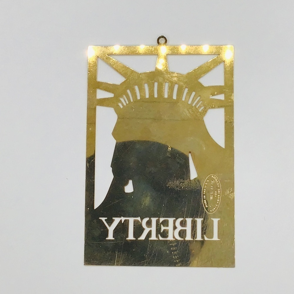 Vtg Kurt Adler Statue of Liberty Ornament Souvenir Gold Tone Christmas 1982 Xmas - Picture 5 of 6